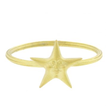 Anthony Lent: Starface Stacking Ring, 18K YG, size 6 1/2, star measures 3/8" x 3/8"