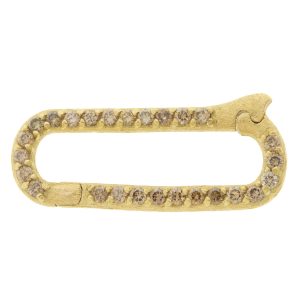 Erica Molinari: Enhancer, Paperclip, Pave champagne diamonds, .39 TCW, 18K gold, Measures 1 x 3/8