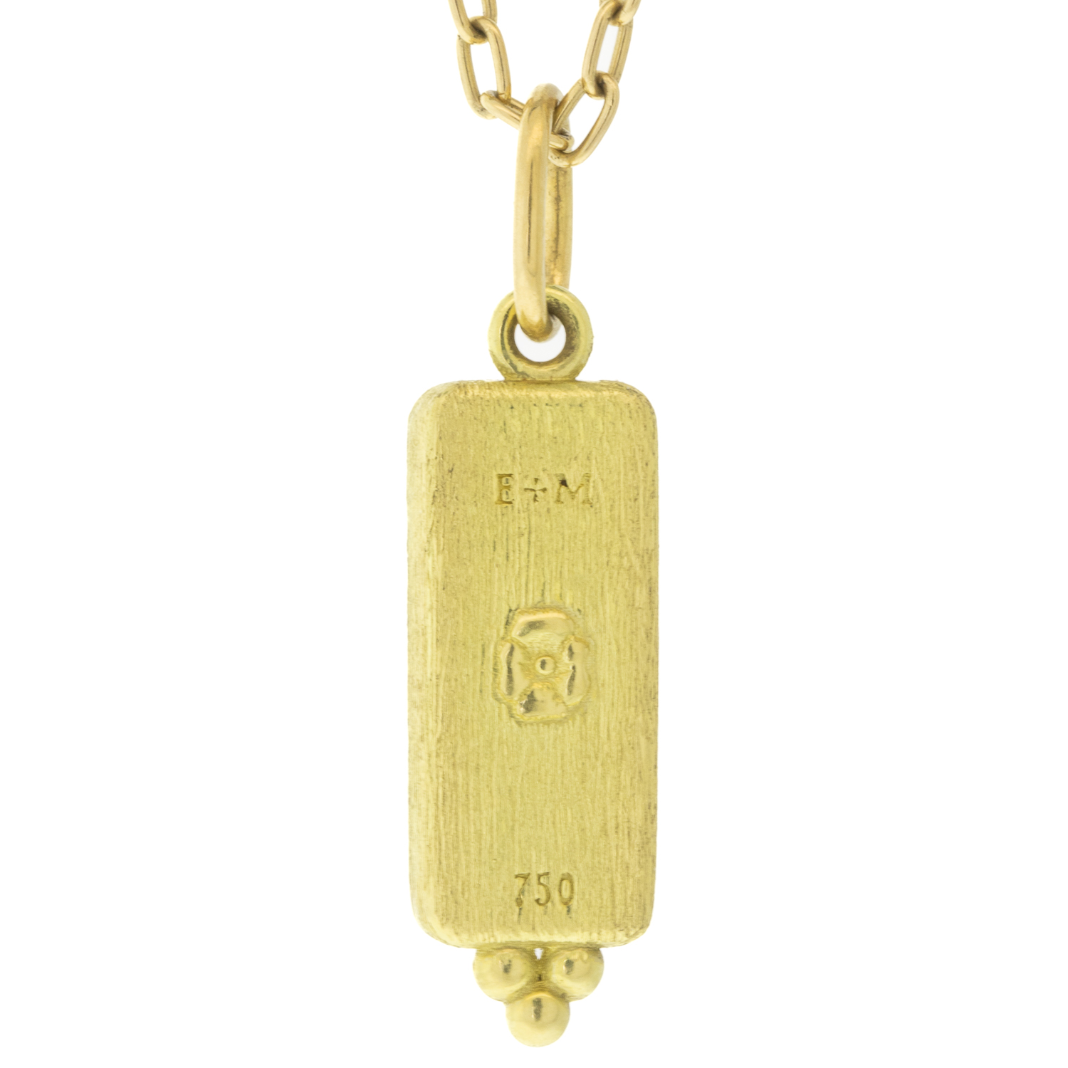 Erica Molinari Trunk Show: 18k rectangle Vitreous enamel "Love" charm set under White sapphire watch crystal -set with 3 diamonds -.0025 Blue & red
