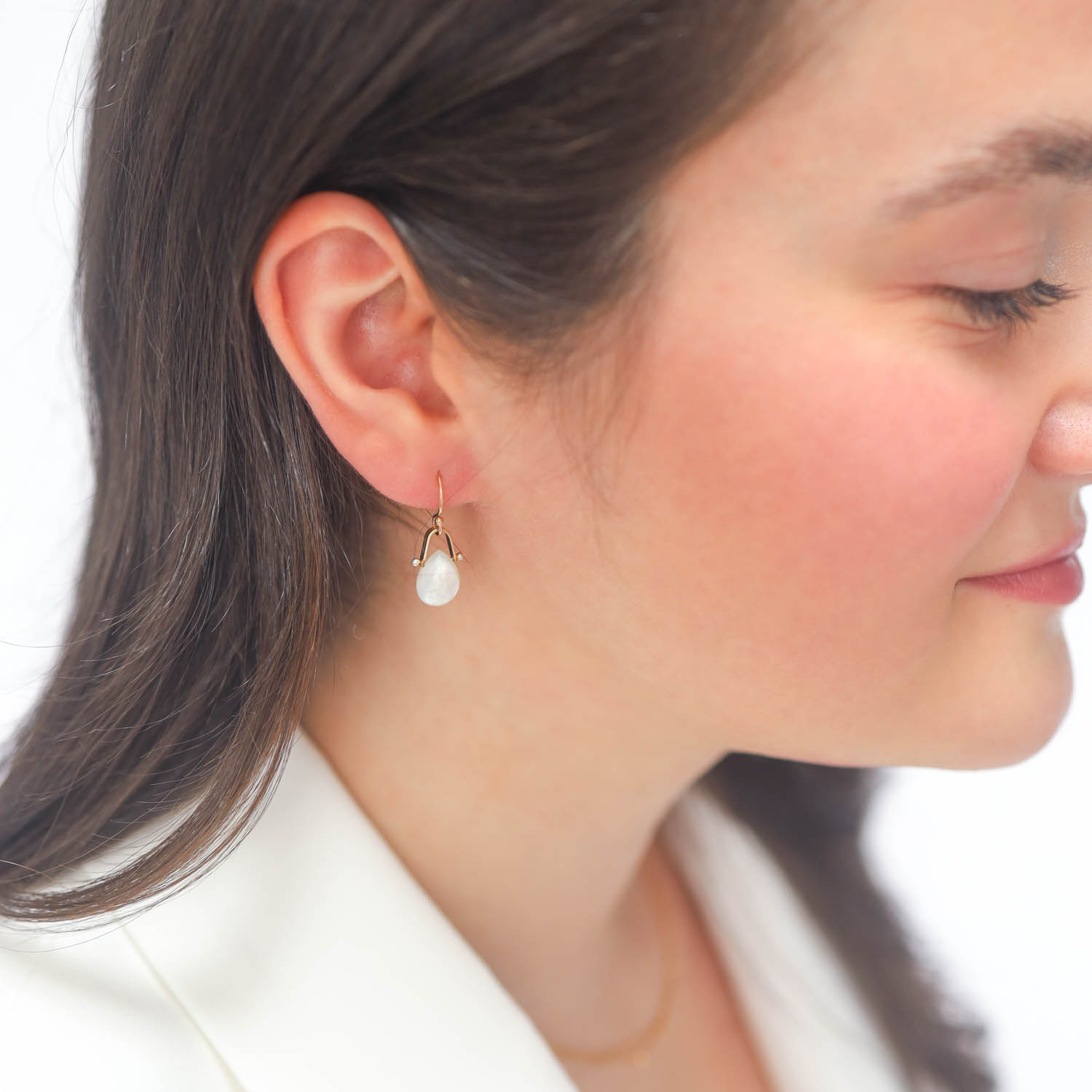 Lulu: Birch earrings Mother of Pearl 14K gold fill
