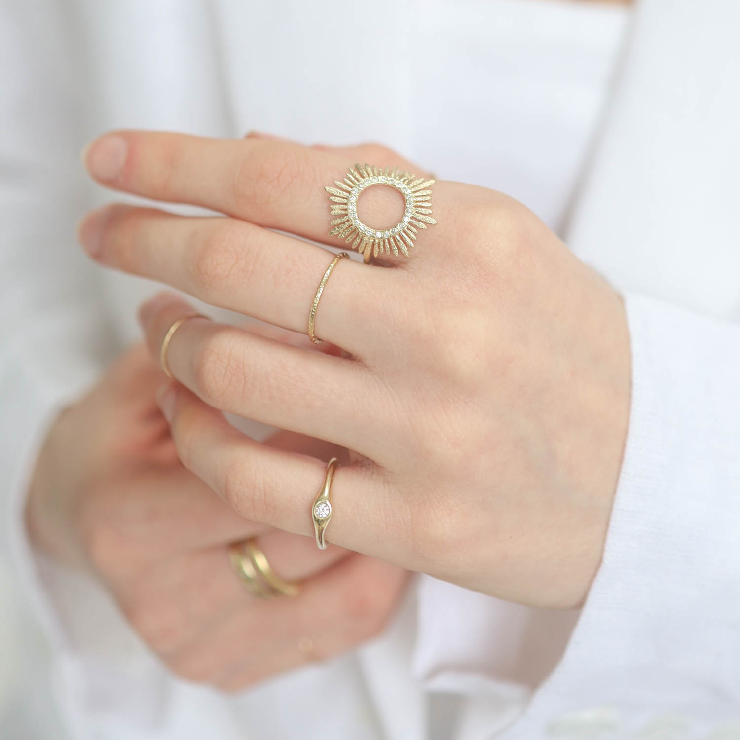 Acanthus: Diamond Southern Ring, size 6 1/2