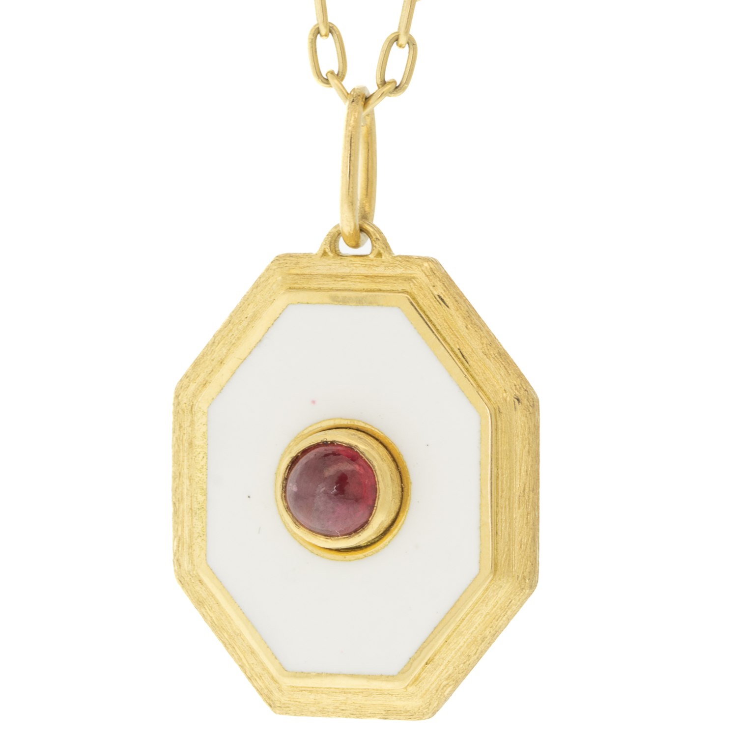 Erica Molinari Trunk Show: 18K White Vitreous enamel Ruby charm-.75cts ruby