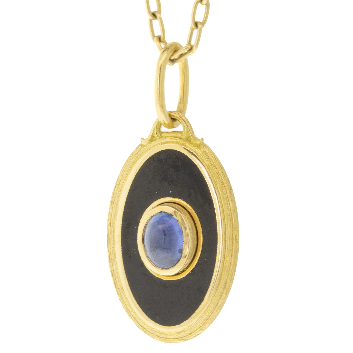 Erica Molinari Trunk Show: 18K Black Vitreous enamel Blue Sapphire charm -.90 cts