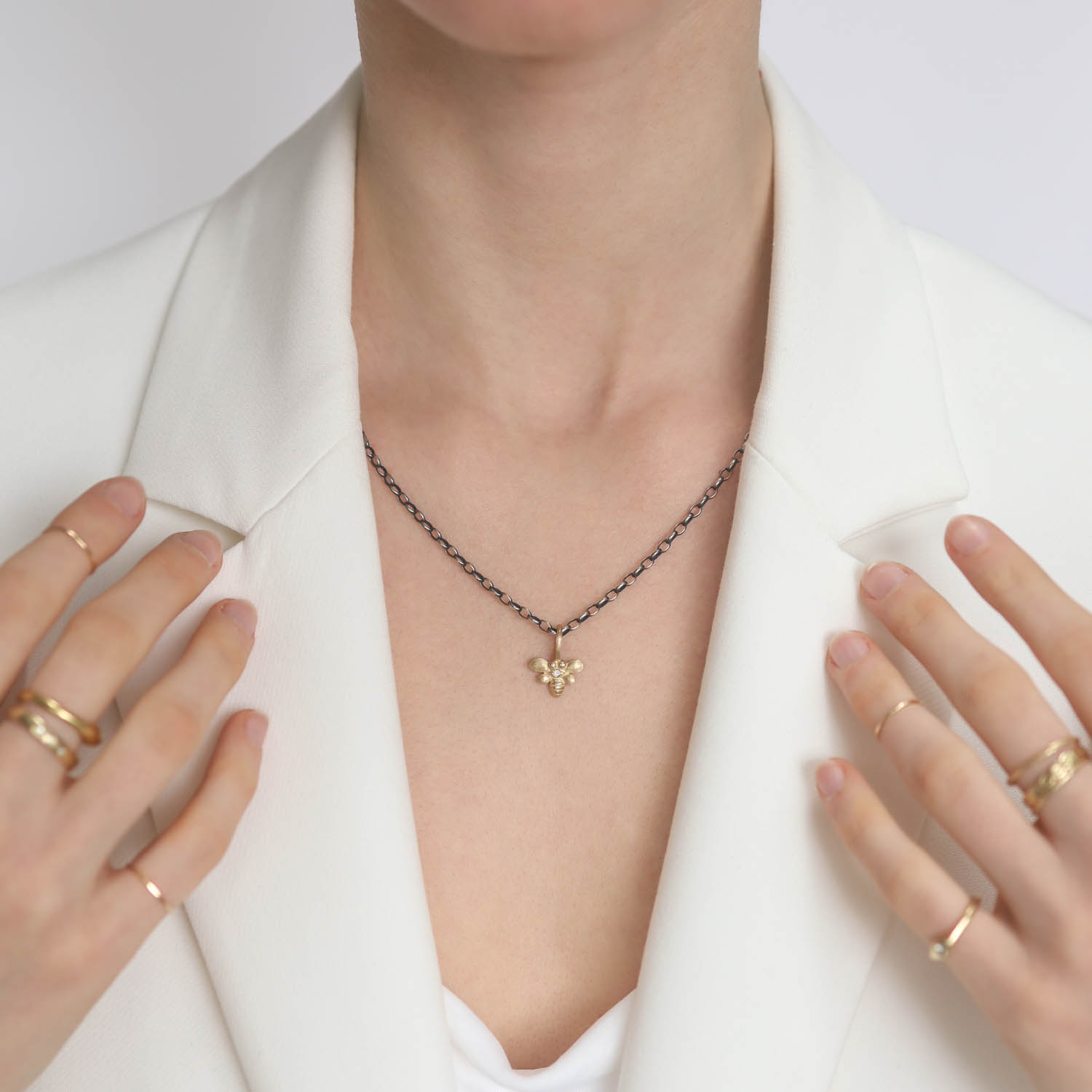 Erica Molinari Trunk Show: 14K Baby Bumble Bee with Diamond Belly .02cts