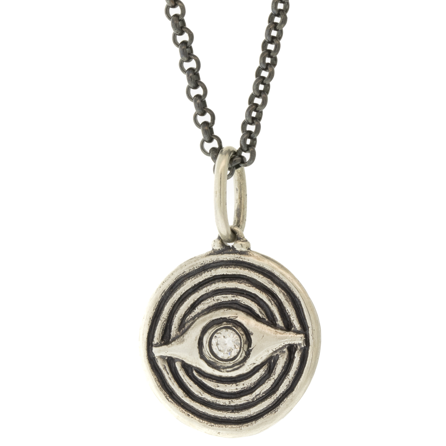 Erica Molinari Trunk Show: ss evil eye + cross with .07 cts