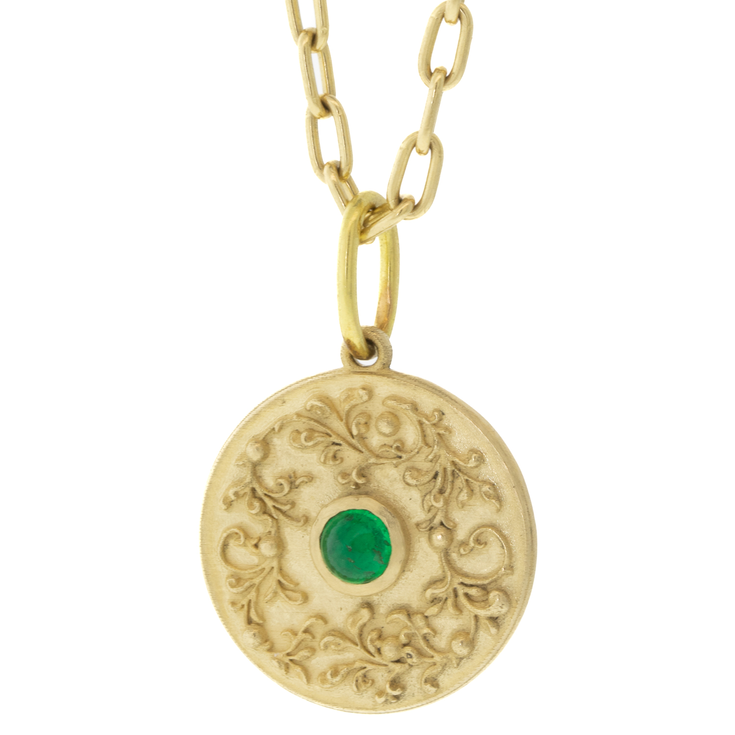 Erica Molinari Trunk Show: 14K/ Floral Emerald Charm 'forget me not' .25 TCW