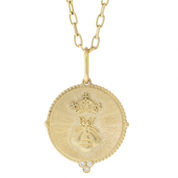 Erica Molinari:14K Queen Bee diamonds in granules, "Dreams are necessary to life" .0225 TCW Anais Nin