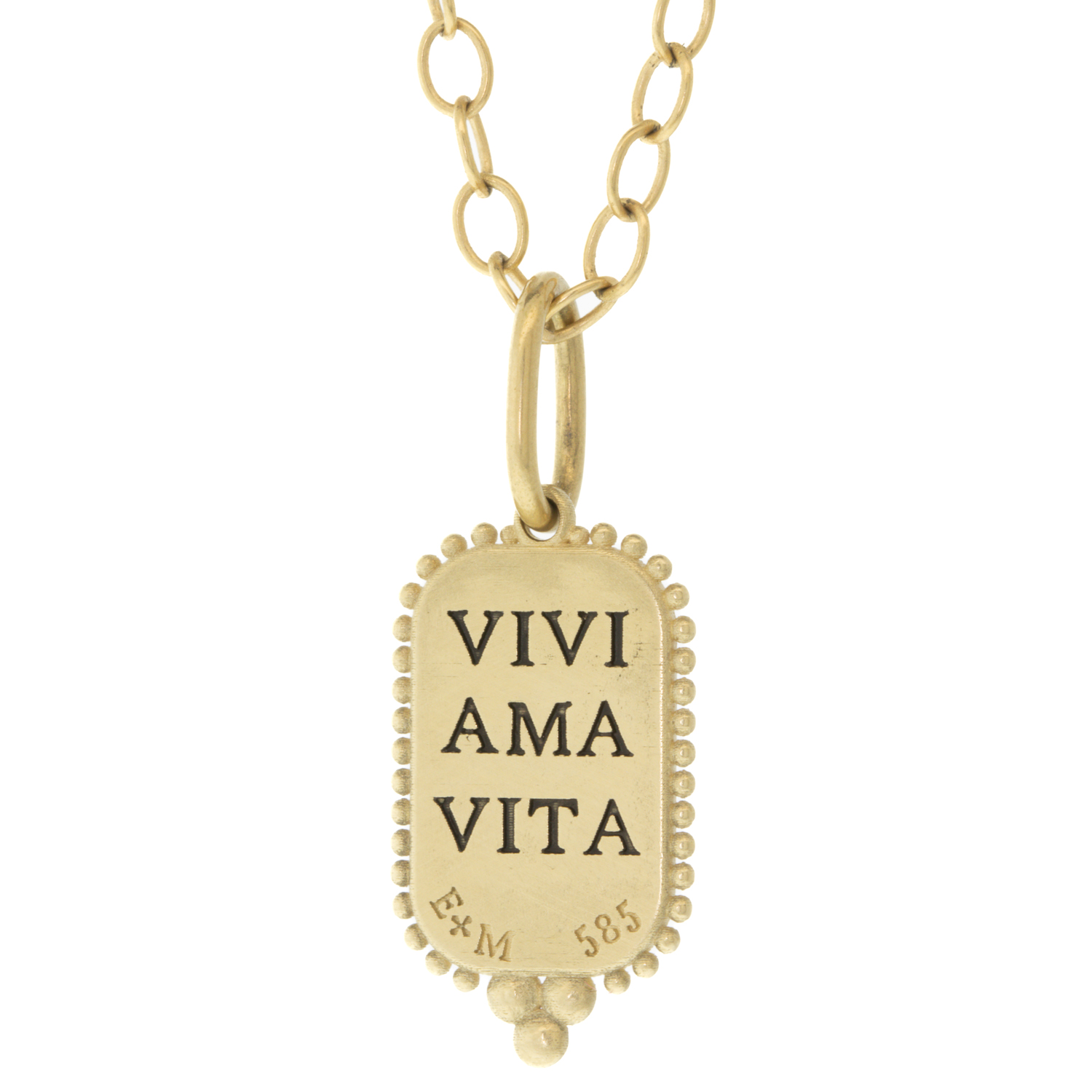 Erica Molinari Trunk Show: 14K Small rectangle Baby Owl 'Live the life' 0.03cts