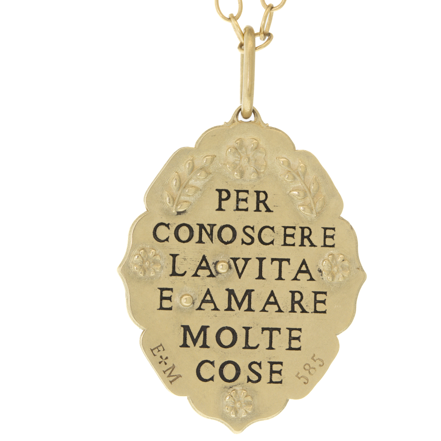 Erica Molinari Trunk Show: 14K Large ornate diamond puff heart -'To know life is to love many things' 0.32cts Vincent Van Gogh