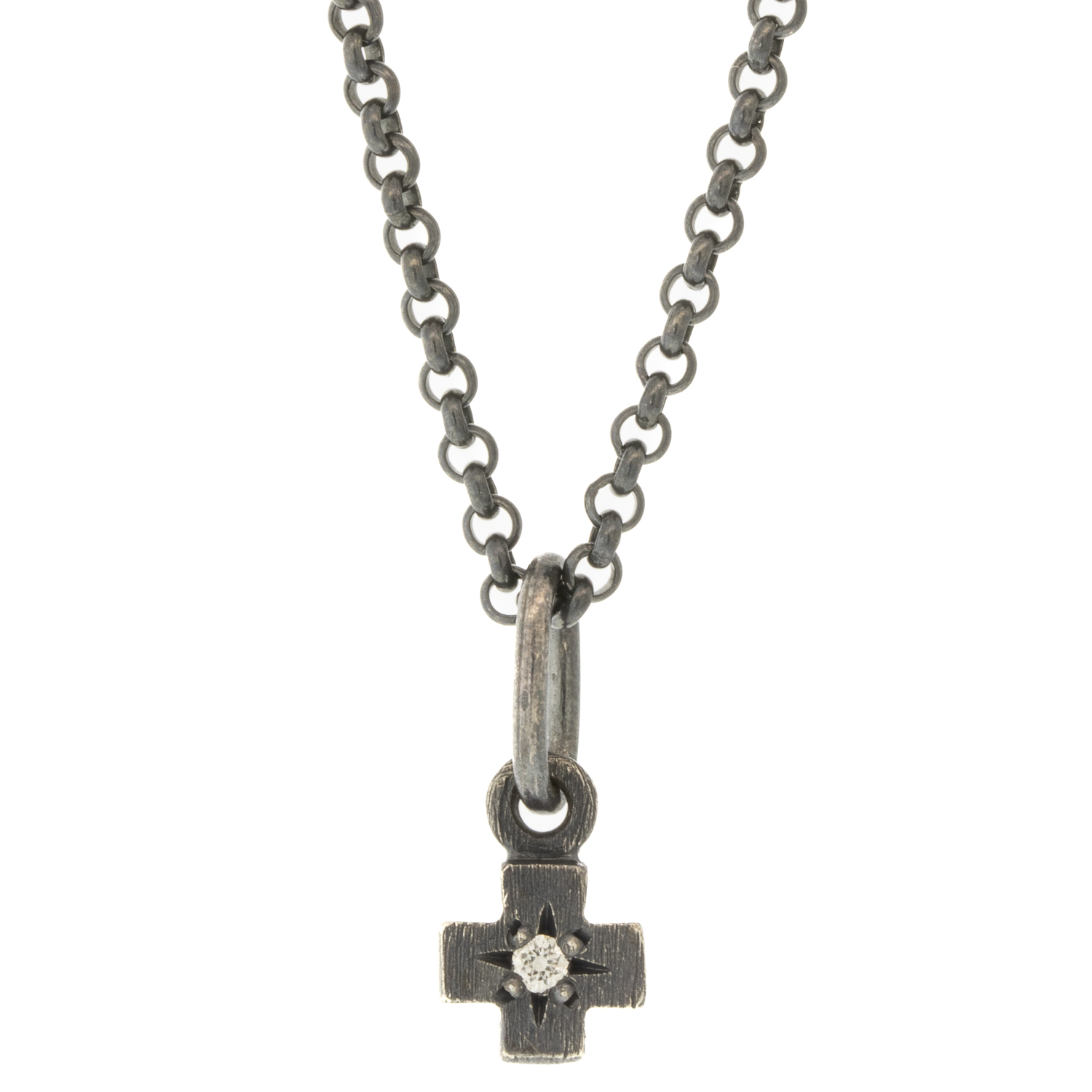 Erica Molinari Trunk Show: SS single engraved diamond cross .025 TCW
