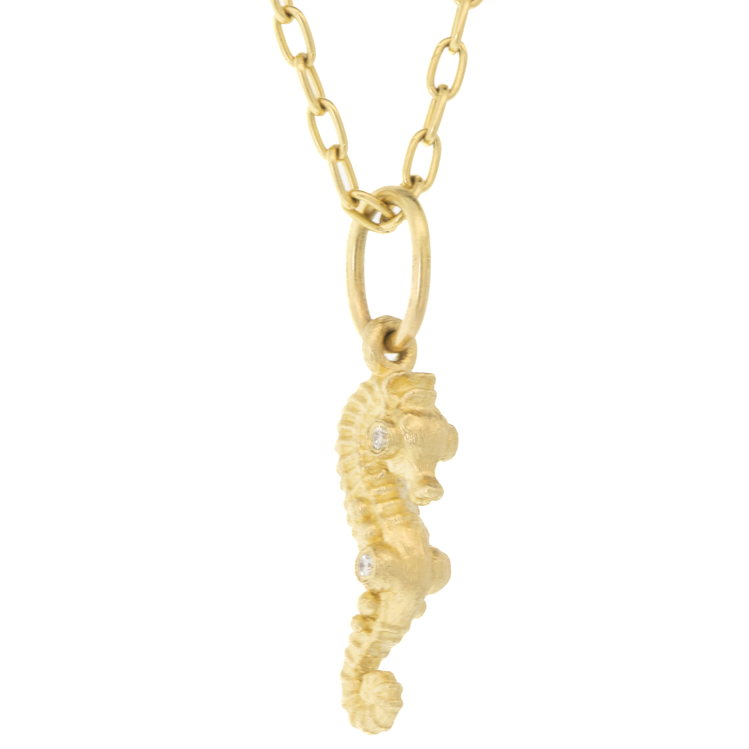Erica Molinari Trunk Show: 14K seahorse diamond eye, .031 TCW