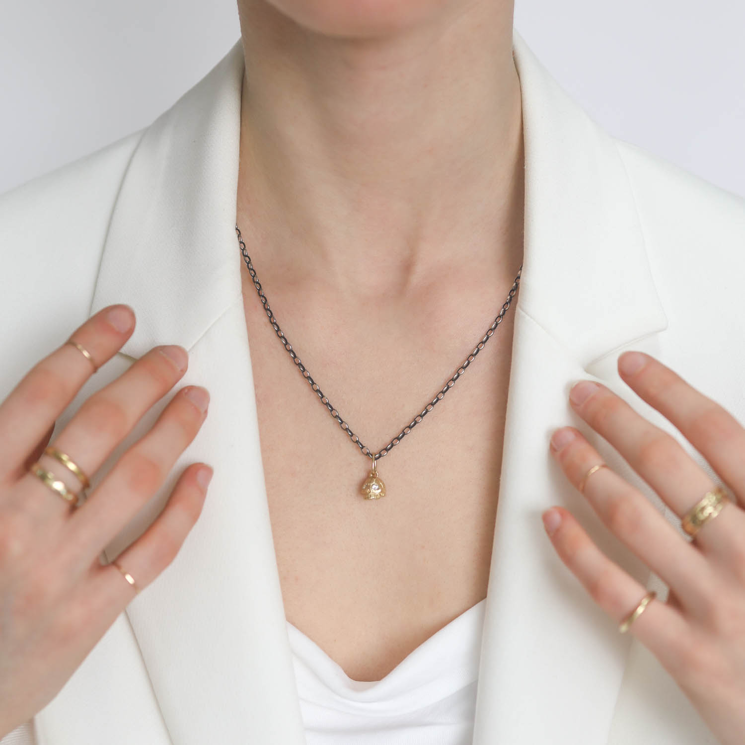 Erica Molinari Trunk Show: 14K small diamond eye snail .005 TCW