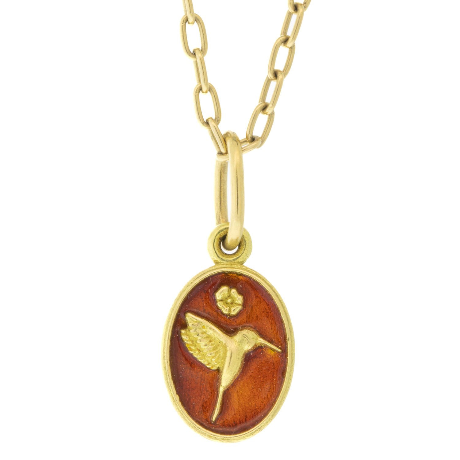 Erica Molinari Trunk Show: 18K baby Vitreous enamel Hummingbird RED