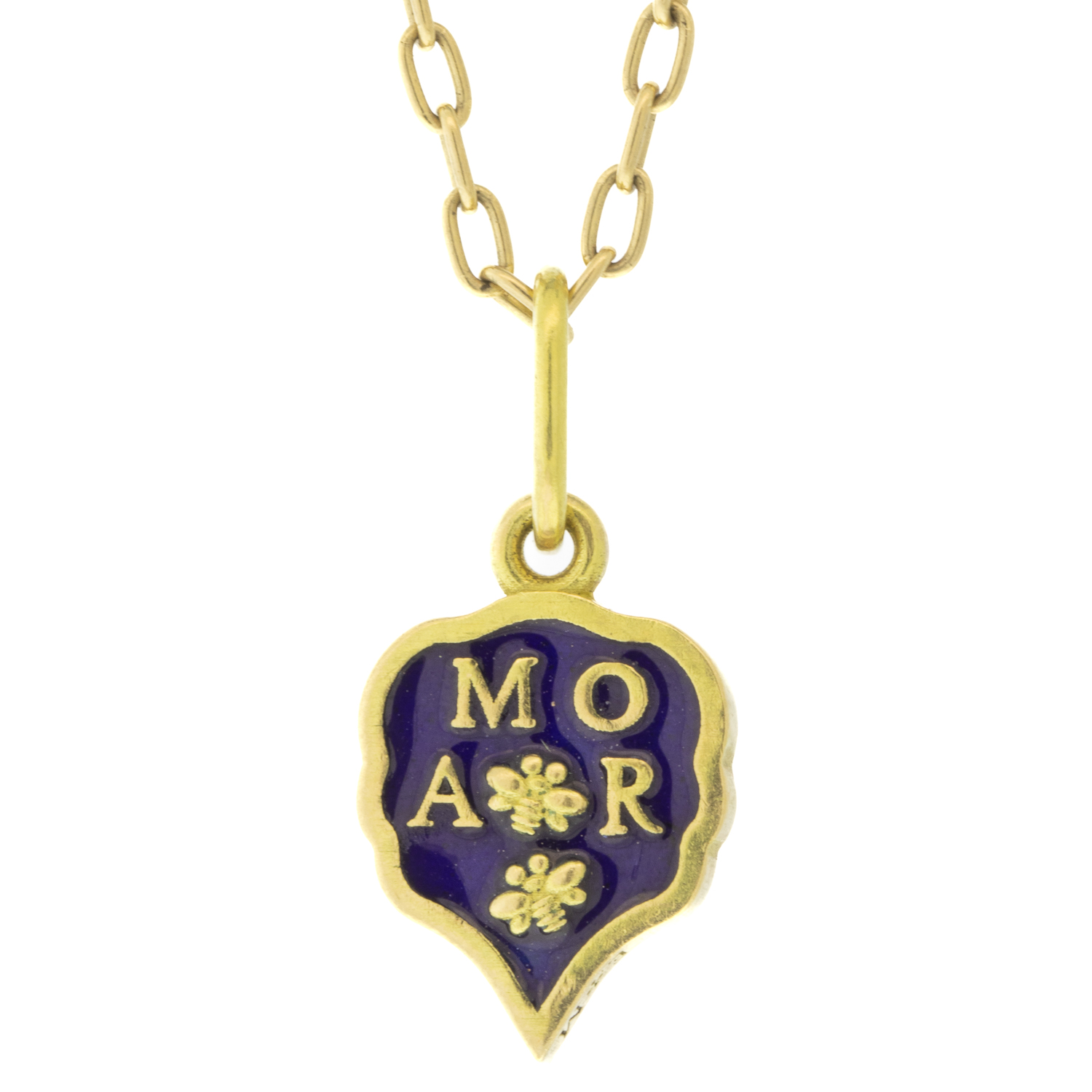 Erica Molinari trunk show : 18k Queen Bee Vitreous enamel - Amor BLUE