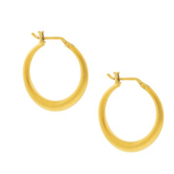 Jane Diaz: Medium Tapered Hoop Earrings, Gold Plate