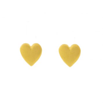 Jane Diaz: Small Heart Stud Earrings, Gold Plate