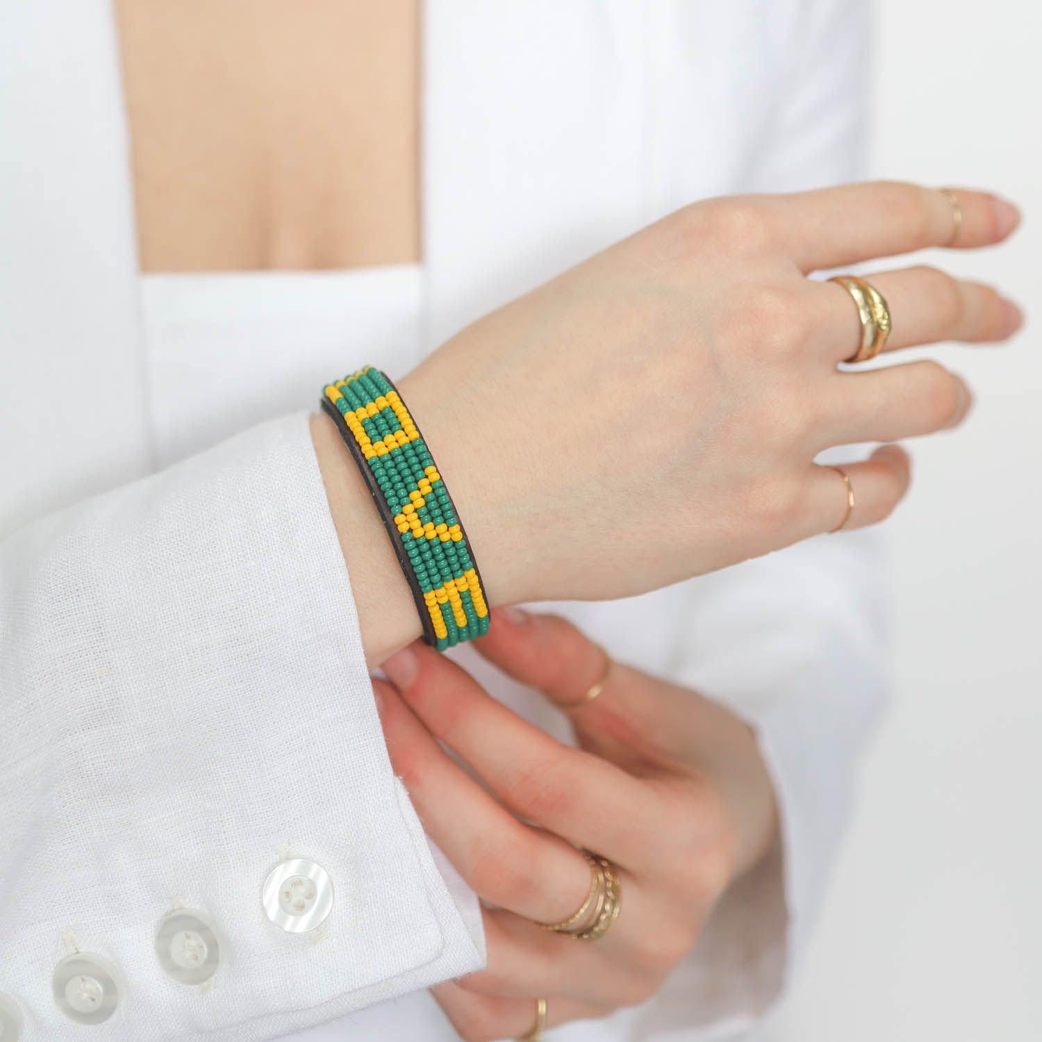 Love is Project:Bracelet, Love,Green/Yellow