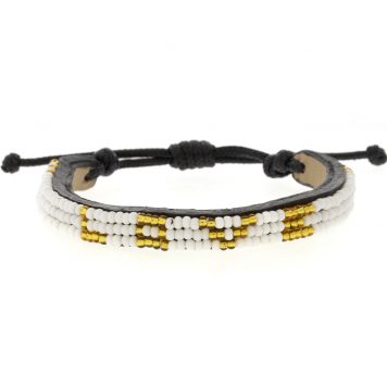 Love is Project:Bracelet, Skinny LOVE, White/Gold, Medium