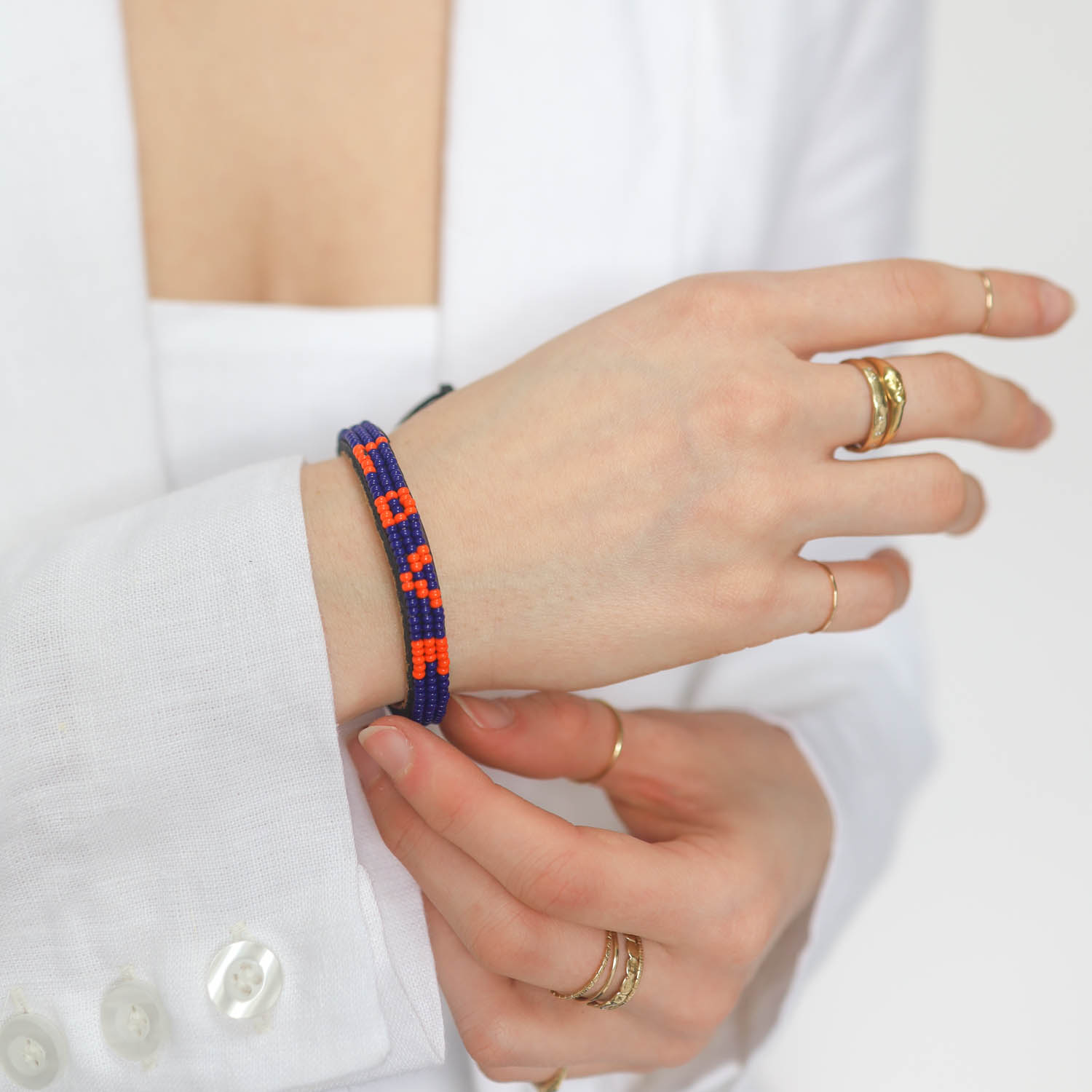 Love is Project: Bracelet,SKINNY Love, Navy and Orange