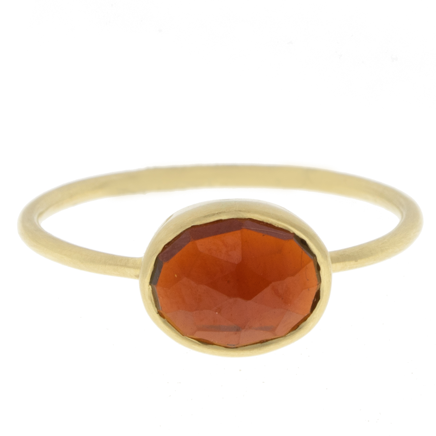 Margaret Solow: Ring,14 kt Garnet, size 6, stone measures 1/4" x 5/16 including bezel