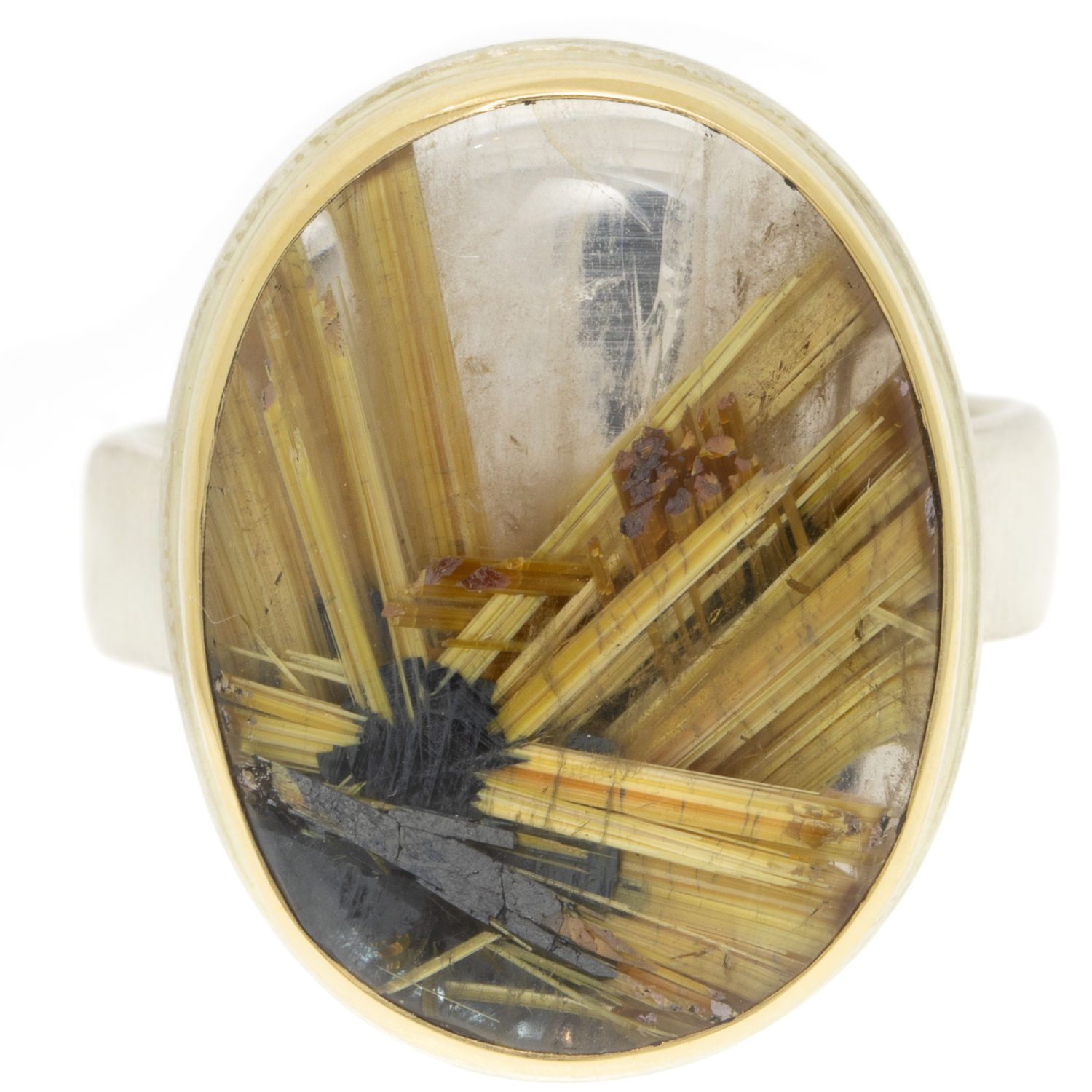 gold and silver ring with quartz by jewelry designer Jamie Joseph