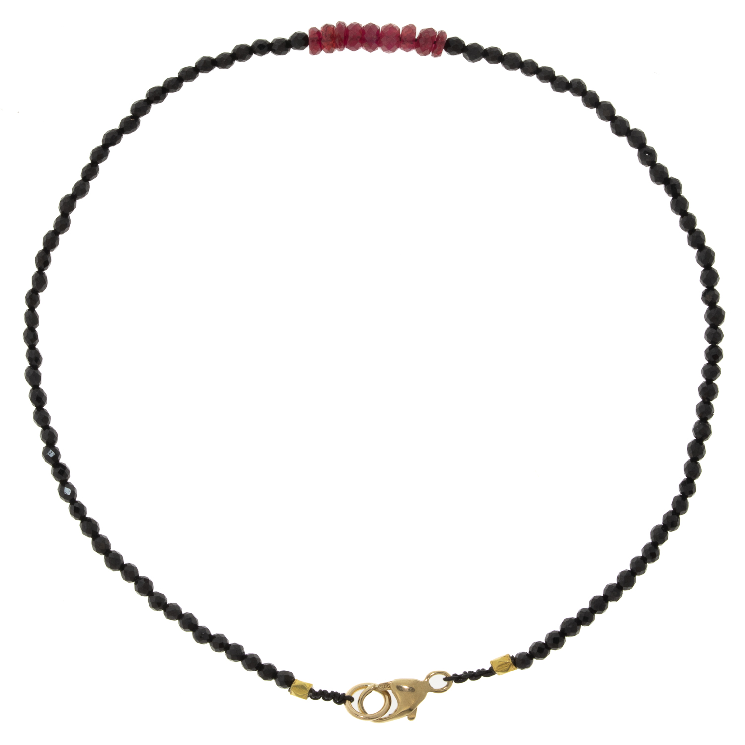 Margaret Solow: Bracelet,18kt ,Black spinel/Ruby