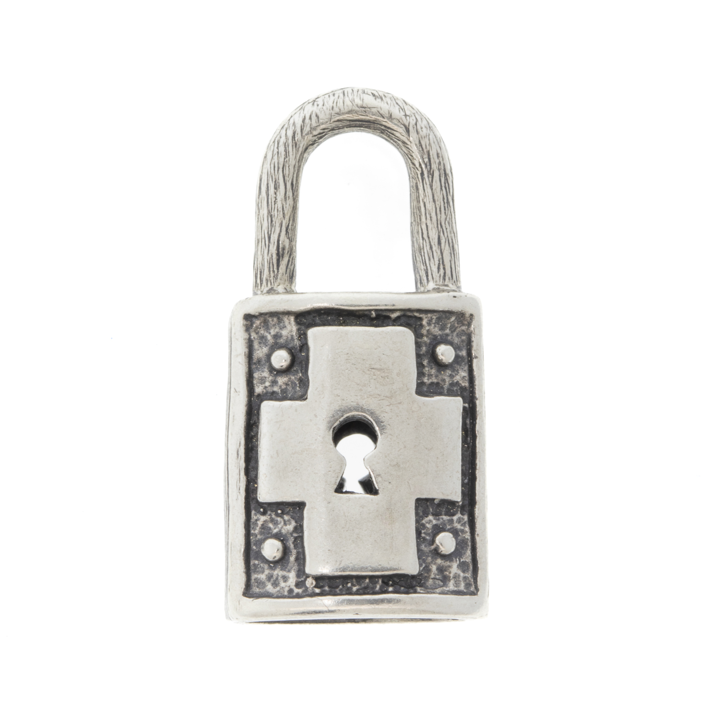 Erica Molinari: ss hollow square lock charm