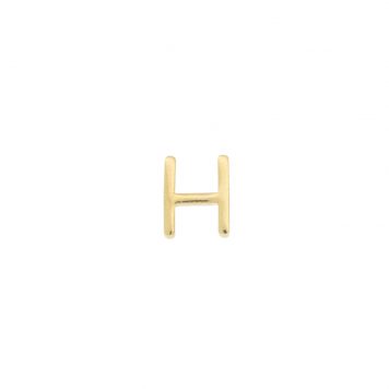 Maya Brenner: H stud SINGLE 14K yellow gold, 3/16" x 1/8"