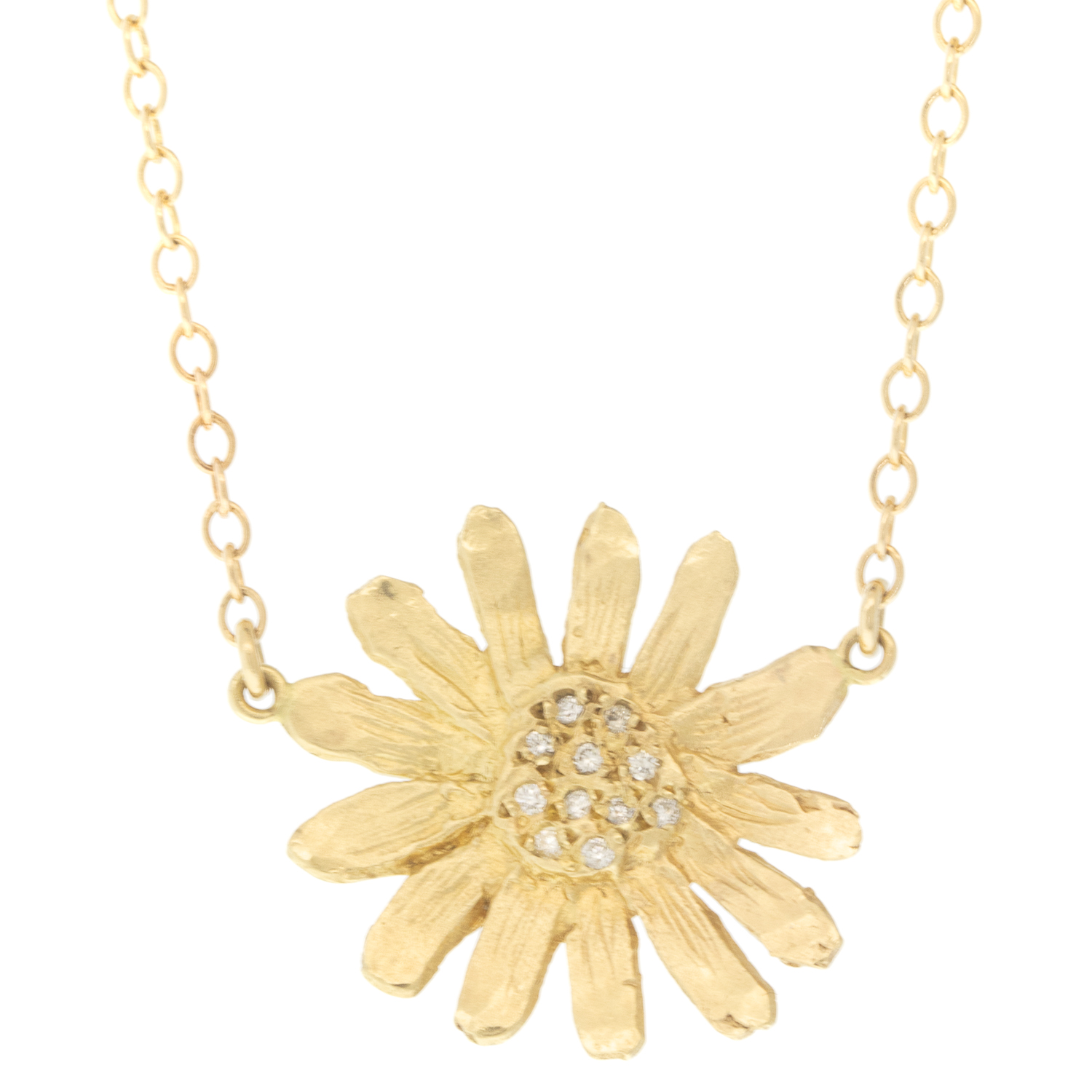 Victoria Cunningham: 14K large daisy, diamonds