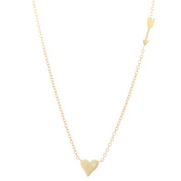Victoria Cunningham: Necklace,14K Tiny heart and arrow