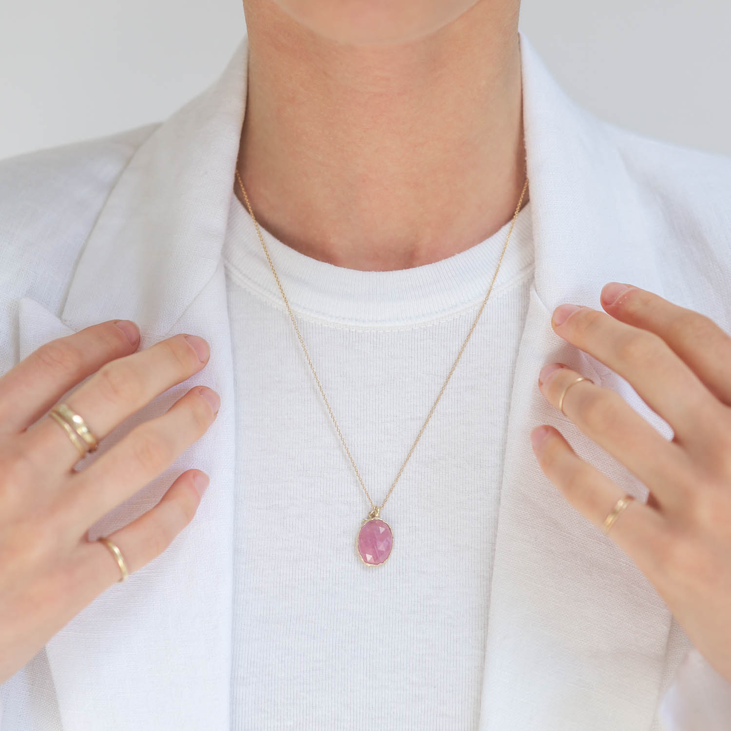 Victoria Cunningham Trunk Show: Necklace,8.2 ct pink sapphire,Tiny star