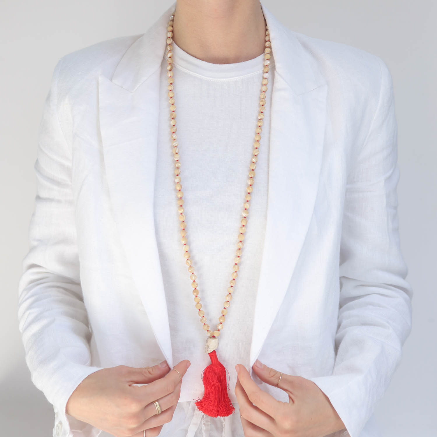 Victoria Cunningham Trunk Show : MALA Carved Bone skull & MOP Beads