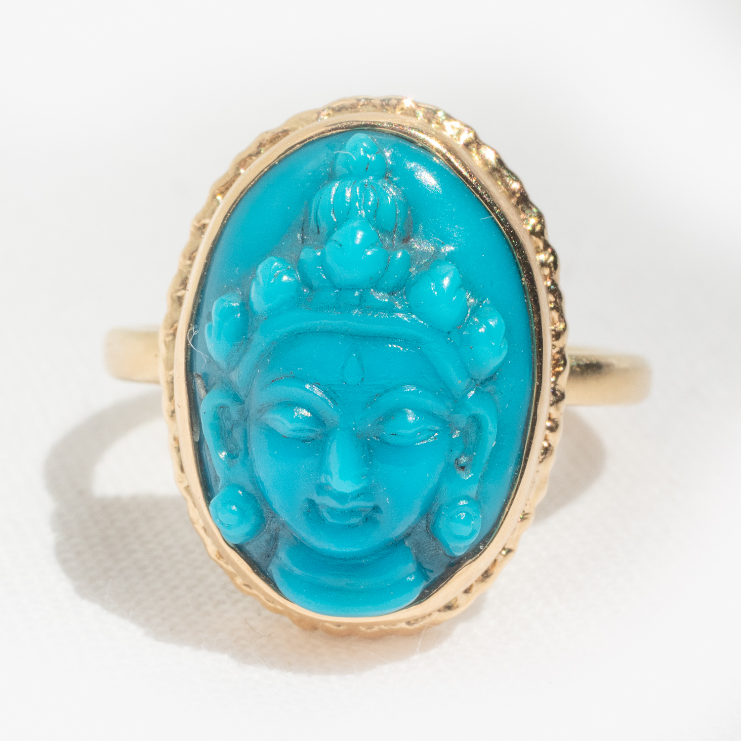 Gold ring with turquoise by jewelry designer Jamie Joseph