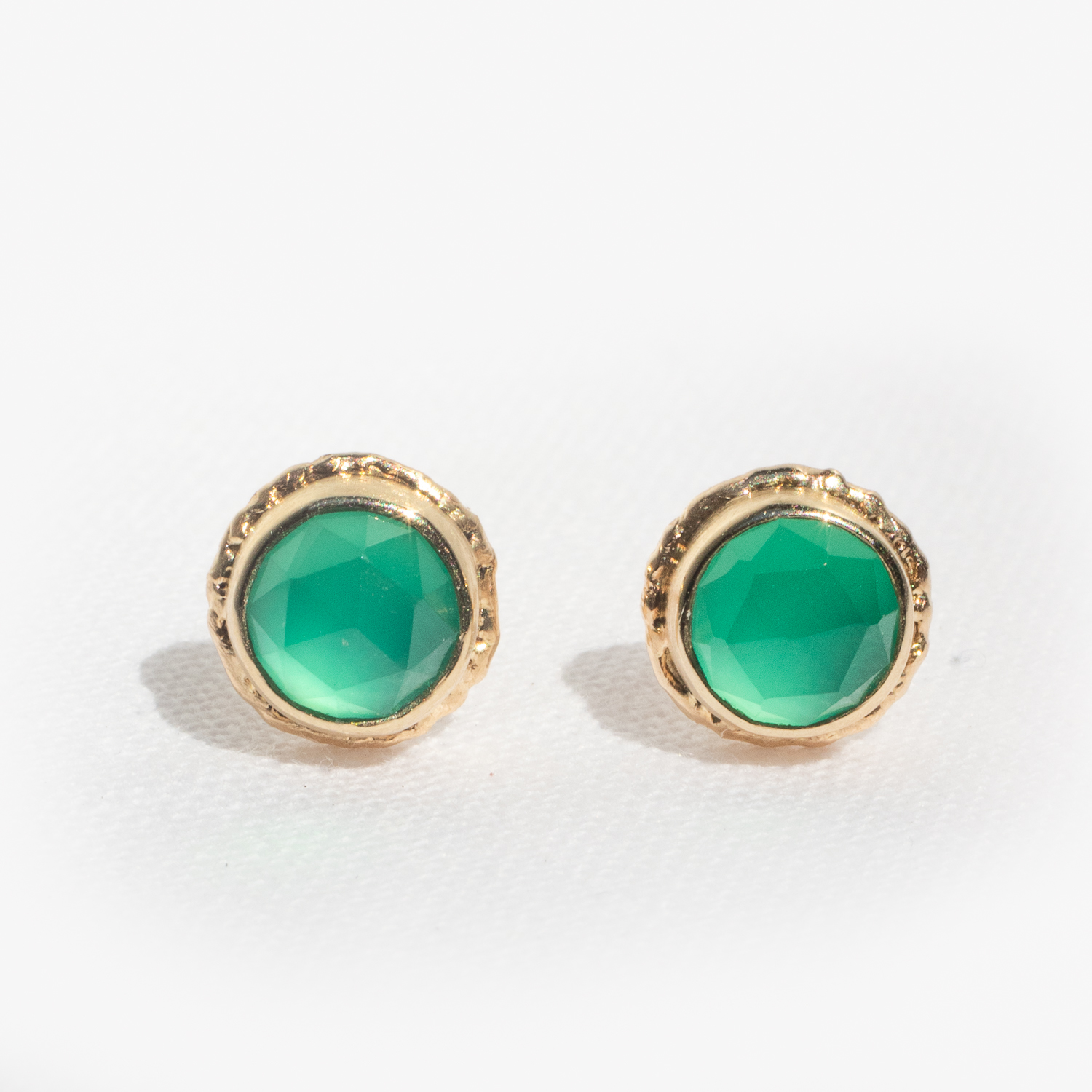Gold earrings with onyx by jewelry designer Jamie Joseph
