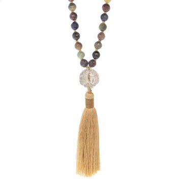 Victoria Cunningham Trunk Show : MALA Smoky Quartz,Multi color Sapphire beads