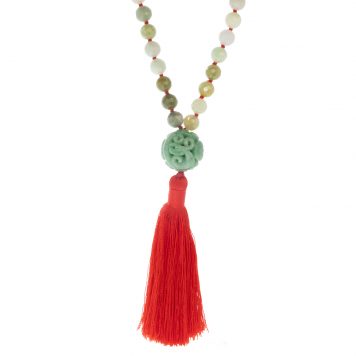 Victoria Cunningham : MALA Large Carved Jade/Jade Beads