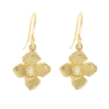Victoria Cunningham Trunk Show: Earrings, 14k Yellow Gold,Small Hydrangea