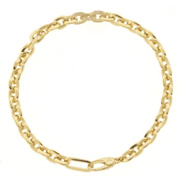 solid gold bracelet with diamonds by jewelry designer Lizzie Mandler