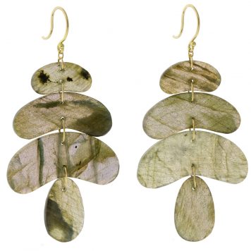 Ten Thousand Things: 18KY Small totem Labradorite Earring