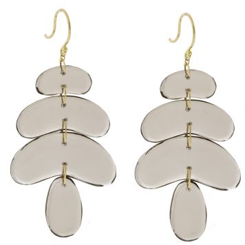 Ten Thousand Things: 18KY Small totem Smoky Quartz  Earring
