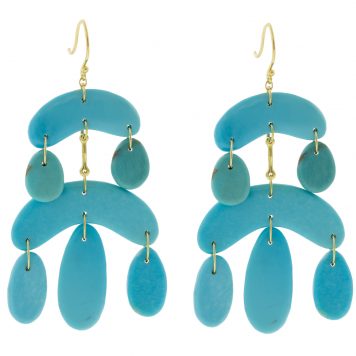 Ten Thousand Things: Cut Stone Mini Chandelier Turq Earring