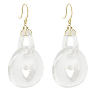 Ten Thousand Things: Crystal Cut Stone Peacock Link Earring