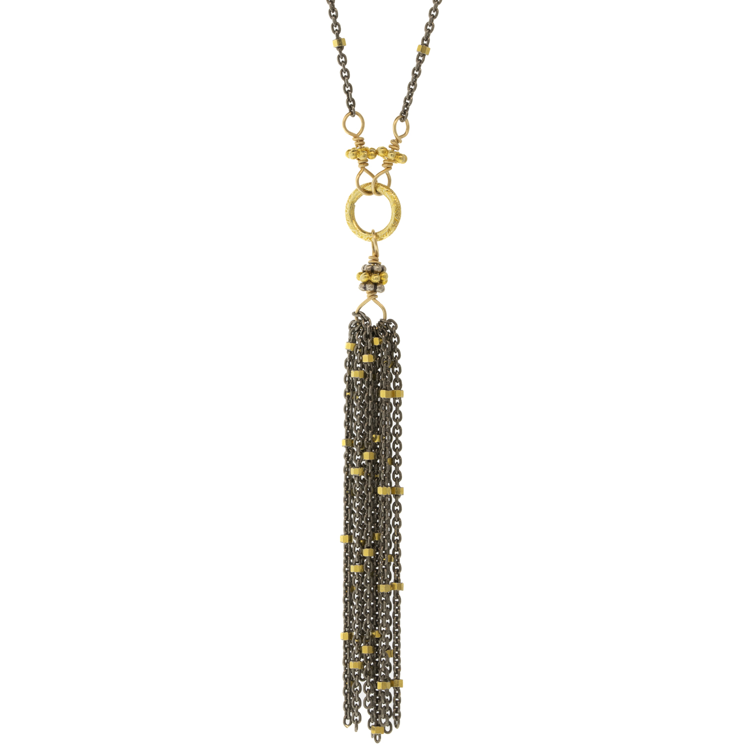 Robindira Unsworth: 14k Vermeil, oxidized sterling silver 18.75 inches