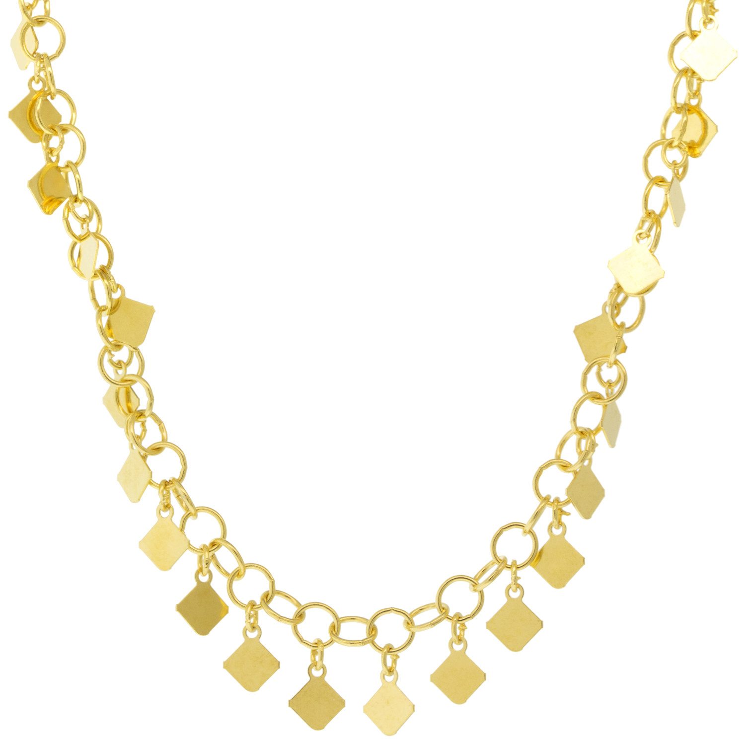 Robindira Unsworth: Fashion,Necklace,Square Dangle,14k gold vermeil,19"