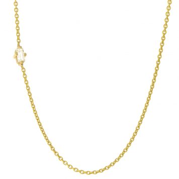 solid gold necklace with diamond by jewelry designer Lizzie Mandler