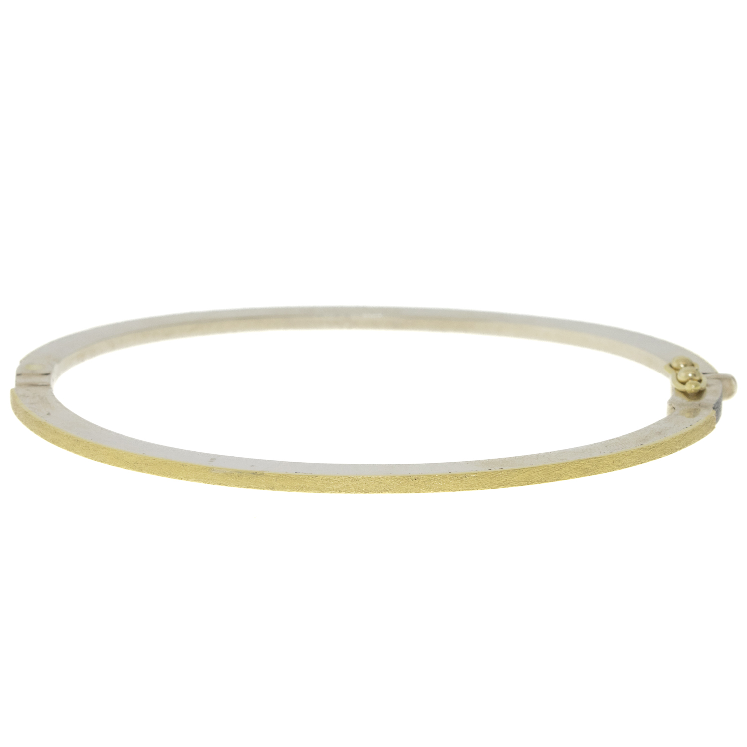 Rene Escobar: Bangle, SUPER SKINNY, 1.8mm ADAM ,18k Yellow gold front & back w/ 0.35 ct diamonds