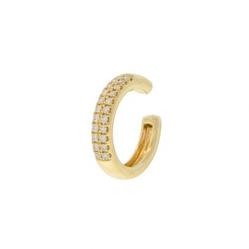 Mizuki: 14K, Two row diamond earcuff, single, .12ct