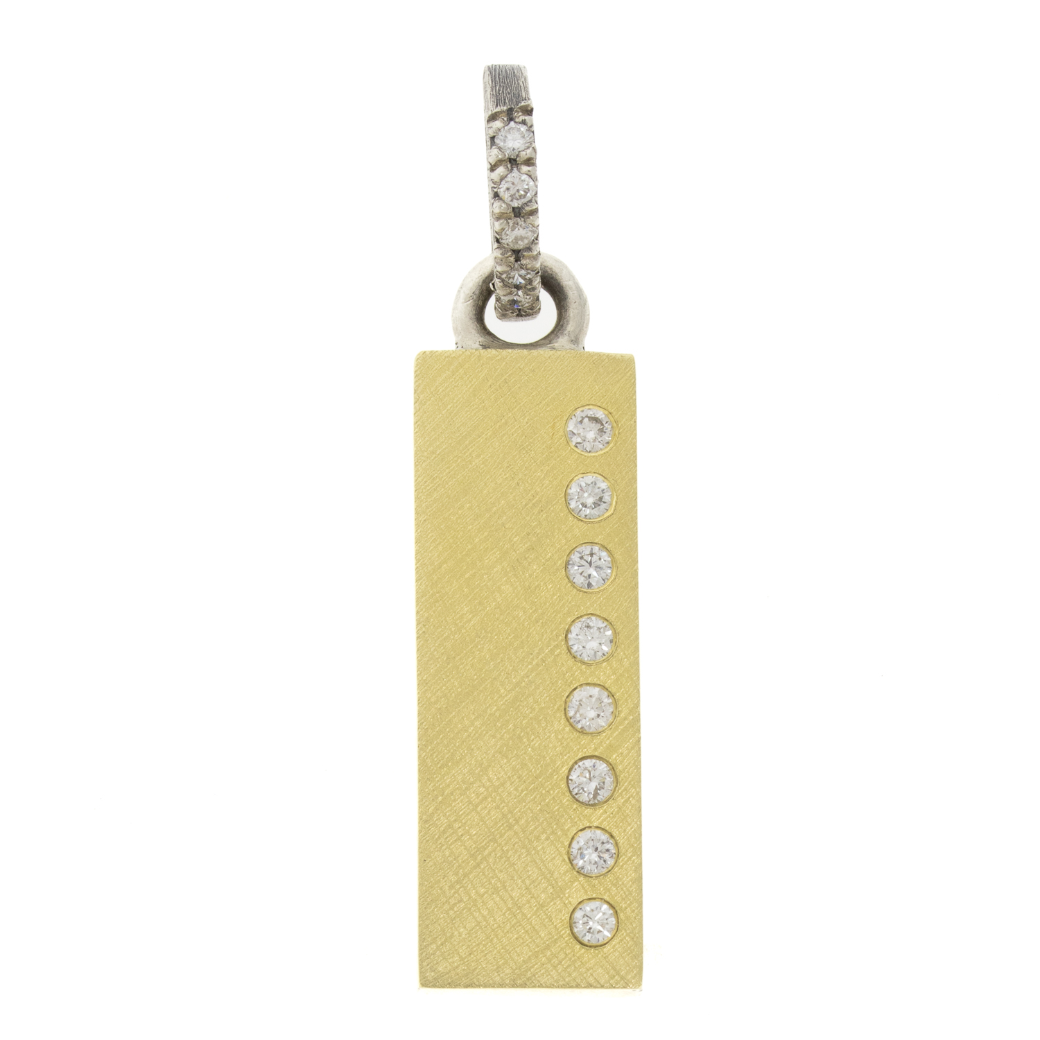 Rene Escobar Trunk Show: PENDANT IN SILVER YELLOW GOLD AND DIAMOND 0.35CT 9.50 GR TOTAL 6.5 SS 3 GR 18K