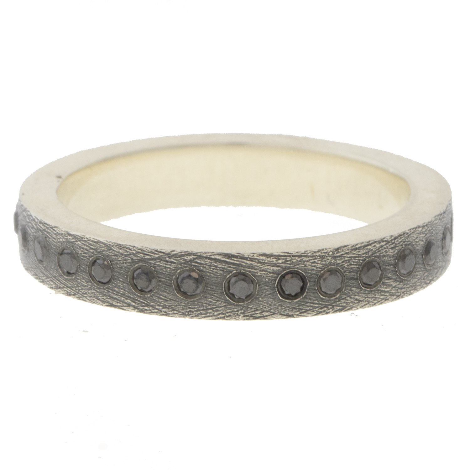 Rene Escobar Trunk show:RING IN SILVER AND BK DIA 0.30CT
