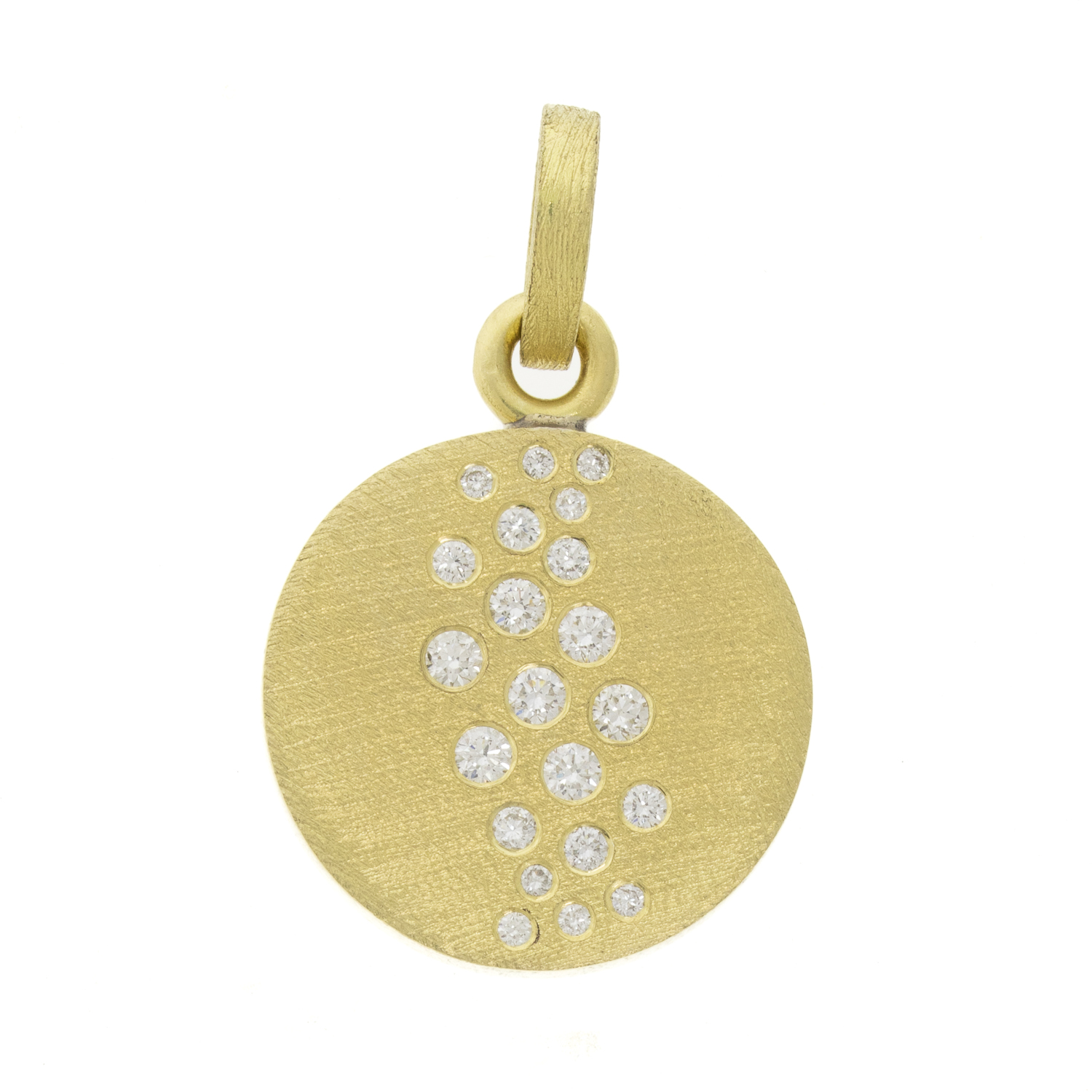 Rene Escobar Trunk Show:PENDANT IN YELLOW GOLD SILVER AND DIAMOND 0.50CT 8.80 GR TOTAL 4.80 SS 4 GR 18K